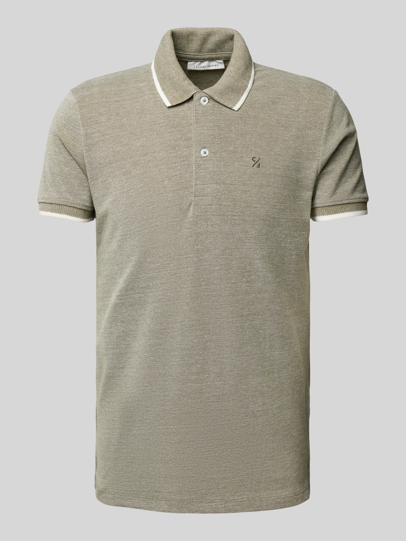 casual friday Slim fit poloshirt met logostitching model 'TRISTAN'