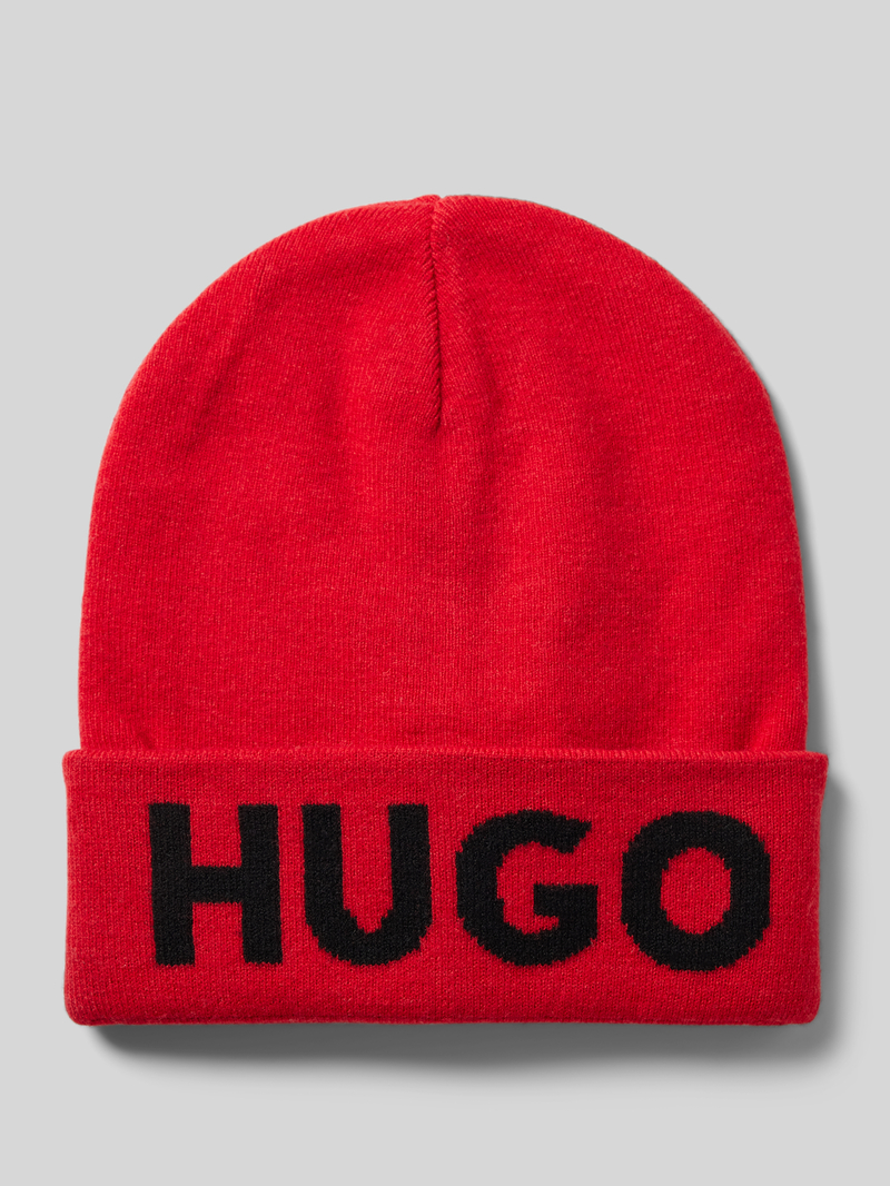 HUGO Beanie met labelprint