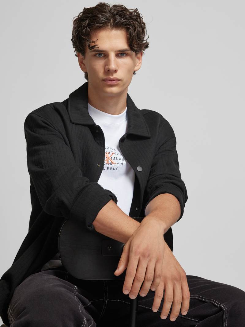 Calvin Klein Jeans T-shirt met logostitching model 'NYC STAMP'