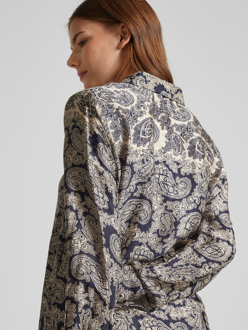 MOS MOSH Regular fit overhemdblouse van viscose met kentkraag model 'Eike'