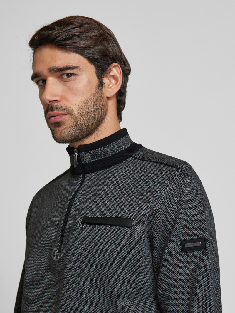 Bugatti Sweatshirt met opstaande kraag