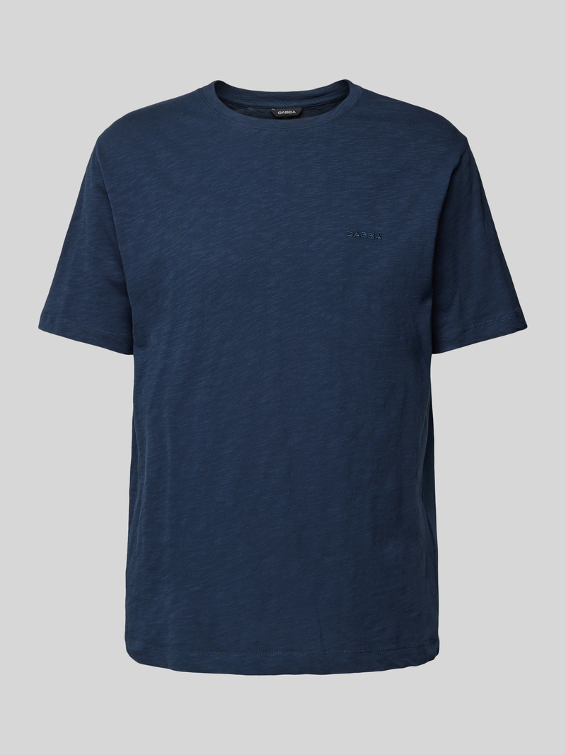 GABBA T-shirt met geribde ronde hals