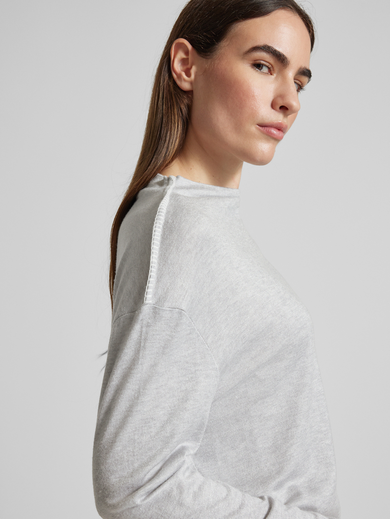 s.Oliver RED LABEL Loose fit shirt lange mouwen van geborstelde jersey tricot met binnenstebuitennaden