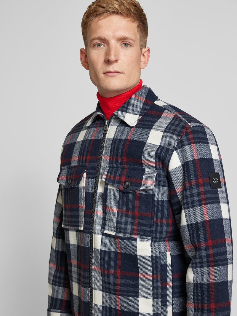 Tom Tailor Regular fit overhemdjack met voering van teddybont en opgestikte borstzakken