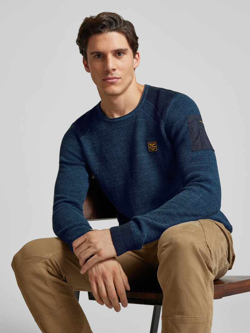 PME Legend Gebreide pullover met labeldetail