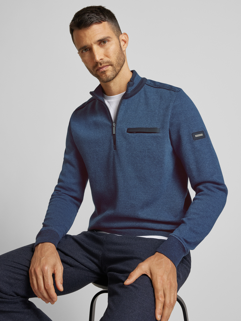 Bugatti Sweatshirt met opstaande kraag