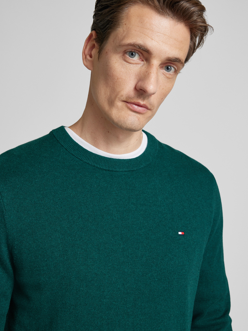 Tommy Hilfiger Gebreide pullover met logostitching model 'PIMA'