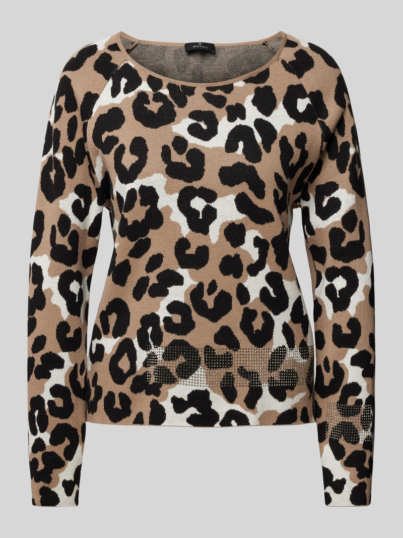 monari Gebreide pullover met geribde ronde hals