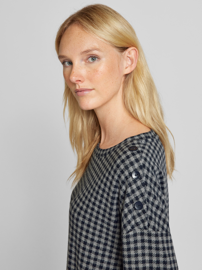 Tom Tailor Regular fit swetshirt met 3 4-mouwen en knoopdetail