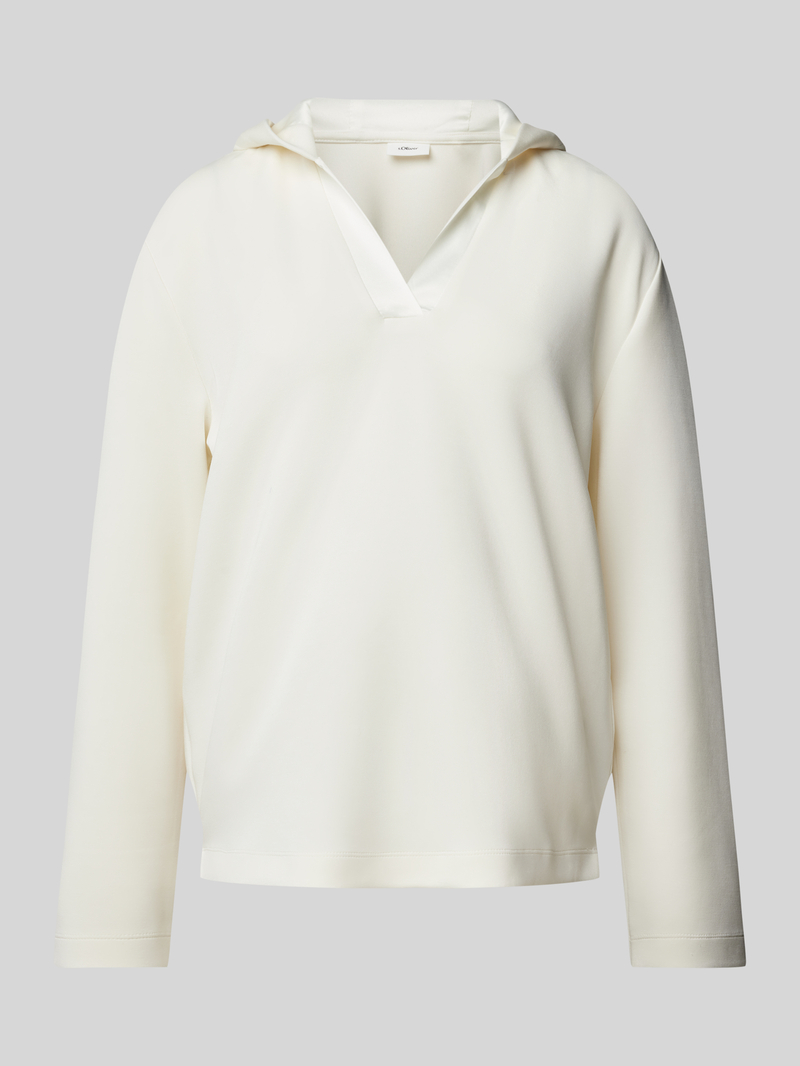 s.Oliver BLACK LABEL Loose fit shirt met capuchon met satijndetails
