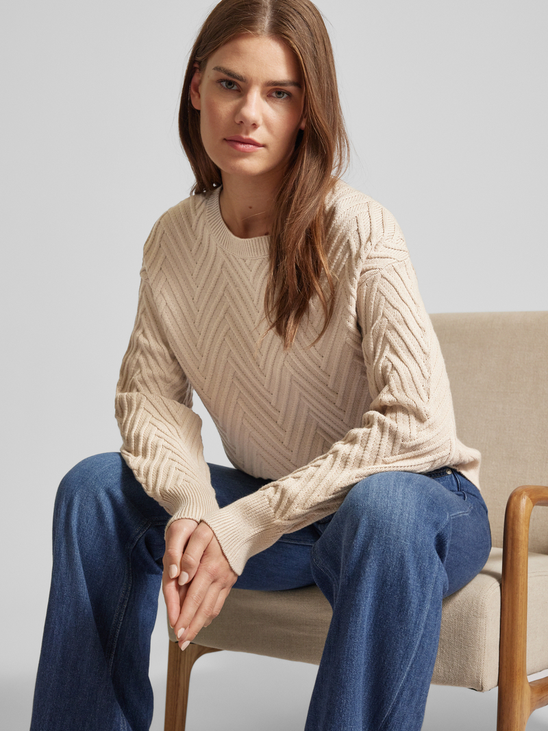 FREE QUENT Oversized gebreide pullover met structuurmotief model 'SATURN'