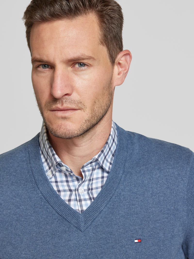Tommy Hilfiger Gebreide pullover met logostitching model 'PIMA'