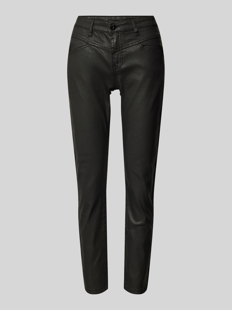 Opus Slim fit broek in leerlook model 'Evita remix'