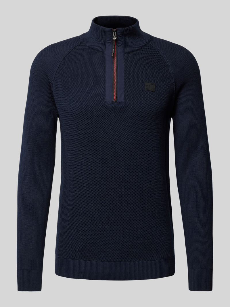 s.Oliver RED LABEL Regular fit gebreide pullover van puur katoen met schipperskraag