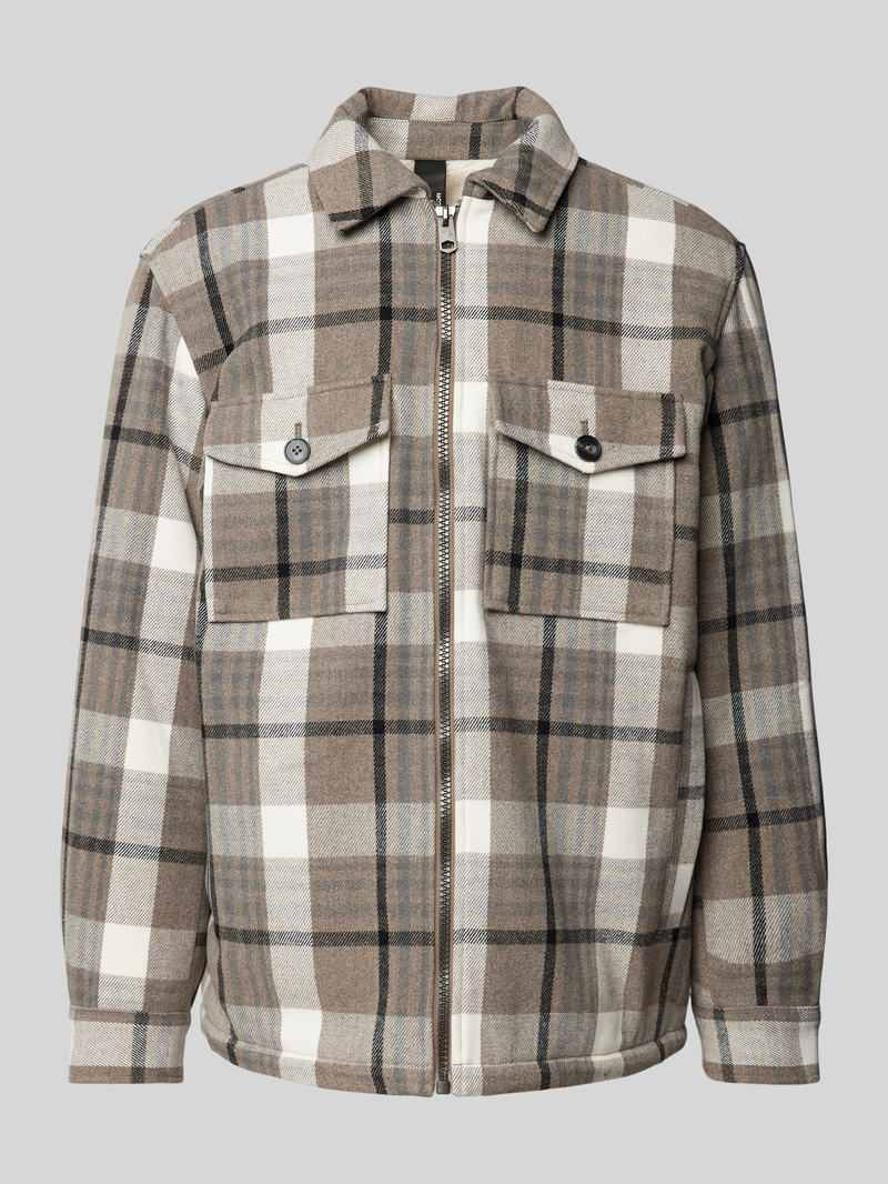 Tom Tailor Regular fit overhemdjack met voering van teddybont en opgestikte borstzakken