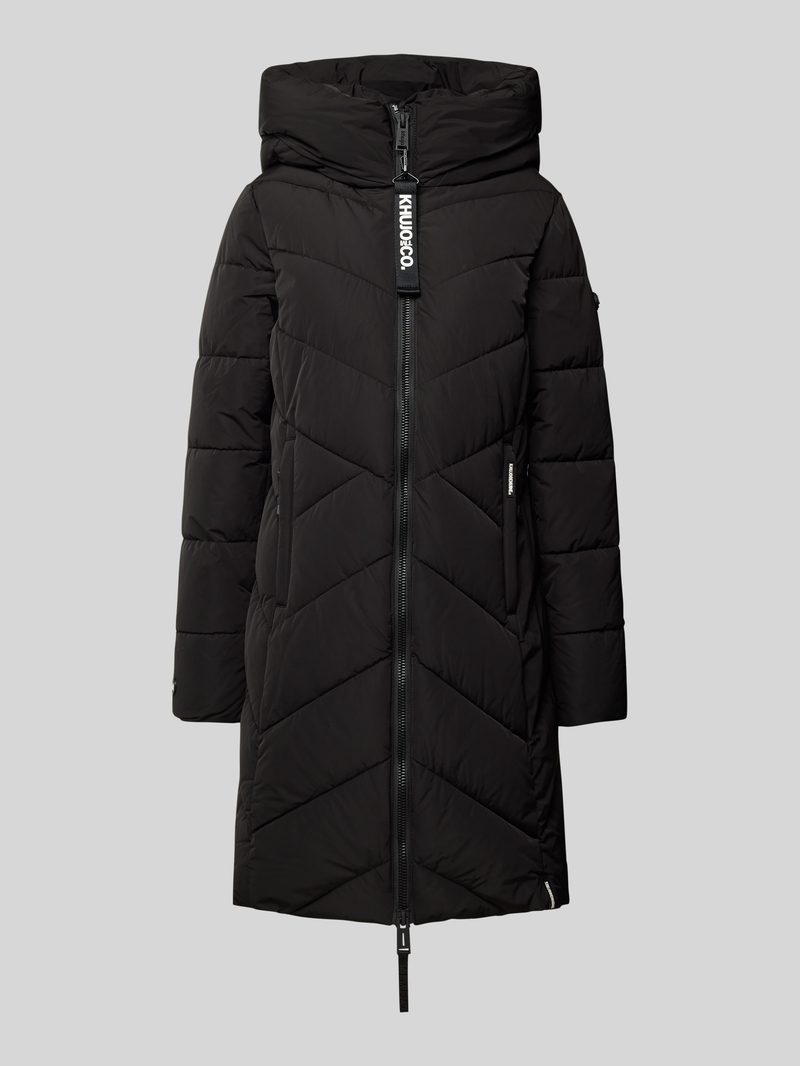 khujo Gewatteerde lange jas met labeldetail model 'DARKA'