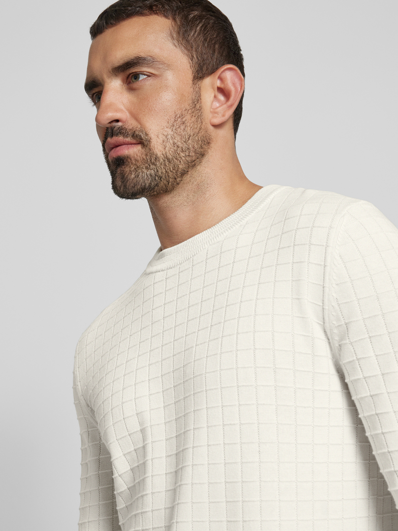 HUGO Gebreide pullover met structuurmotief model 'Scoult'