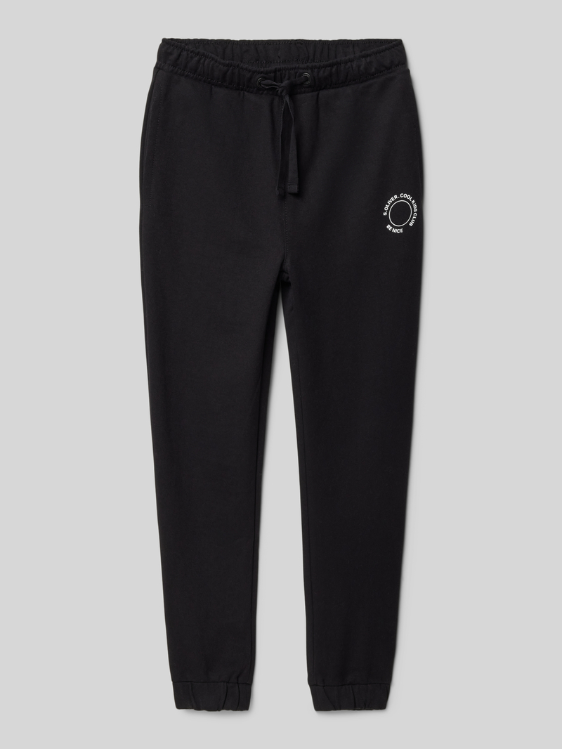 s.Oliver RED LABEL Joggingbroek van sweatstof met een klein printdetail