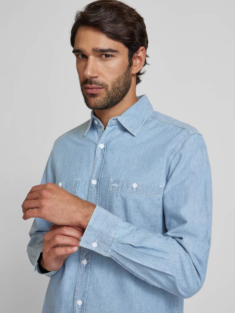 s.Oliver RED LABEL Regular fit jeansoverhemd van puur katoen