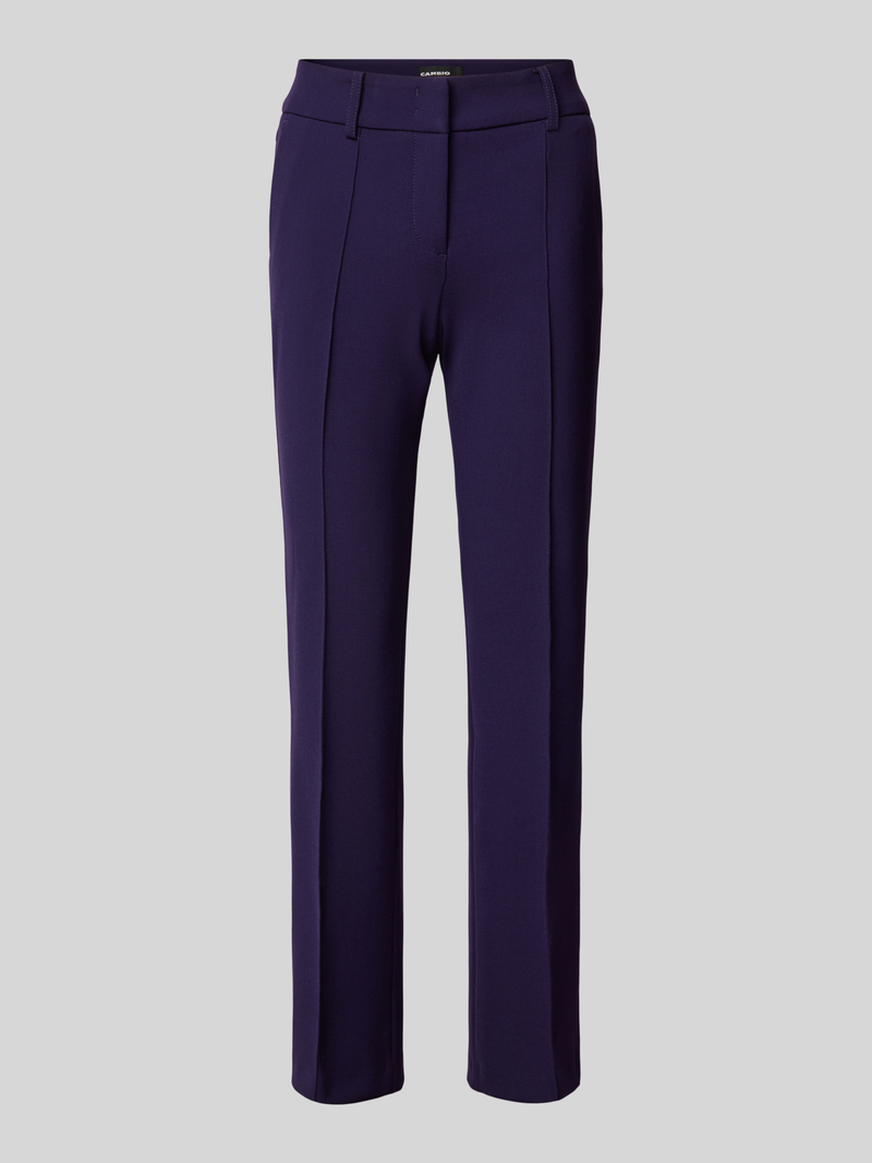 CAMBIO Slim fit stoffen broek met vaste persplooien model 'FARAH'