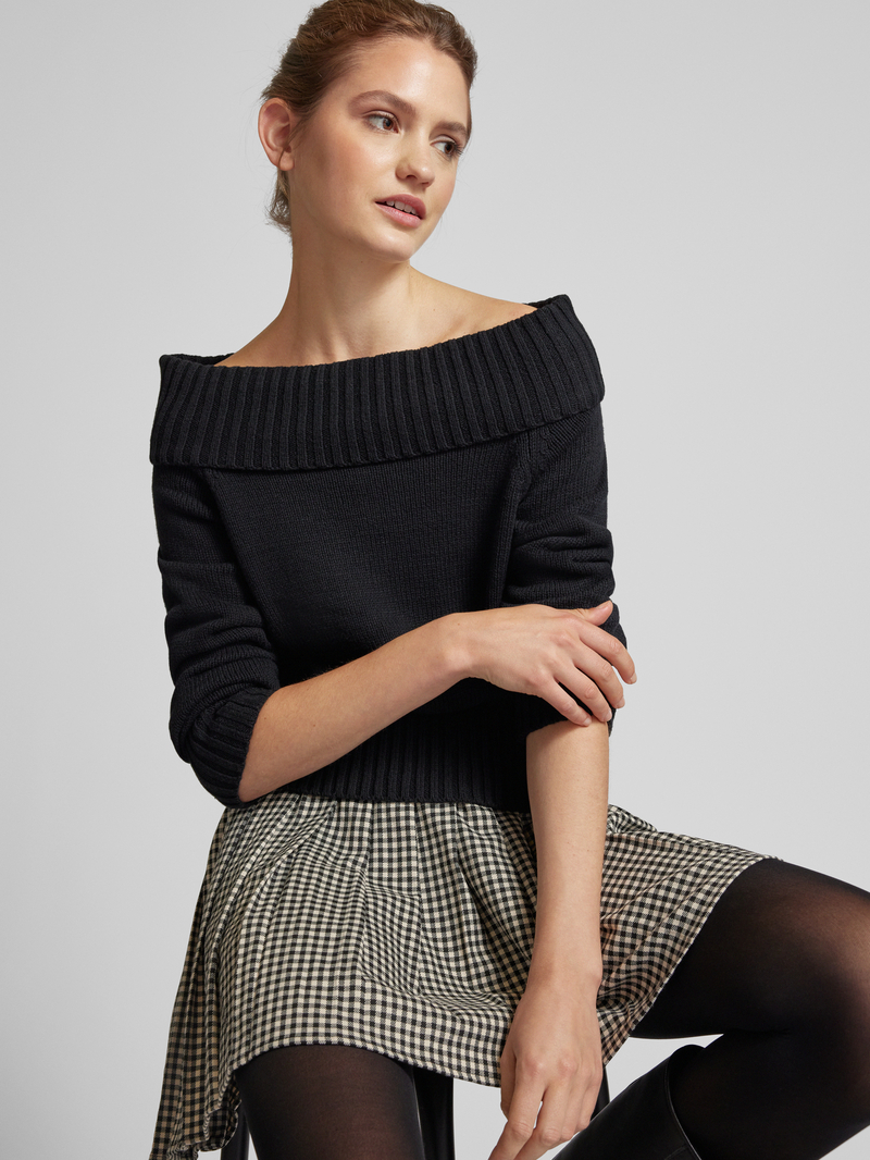 Noisy May Gebreide pullover met carmenhals model 'LIMA'