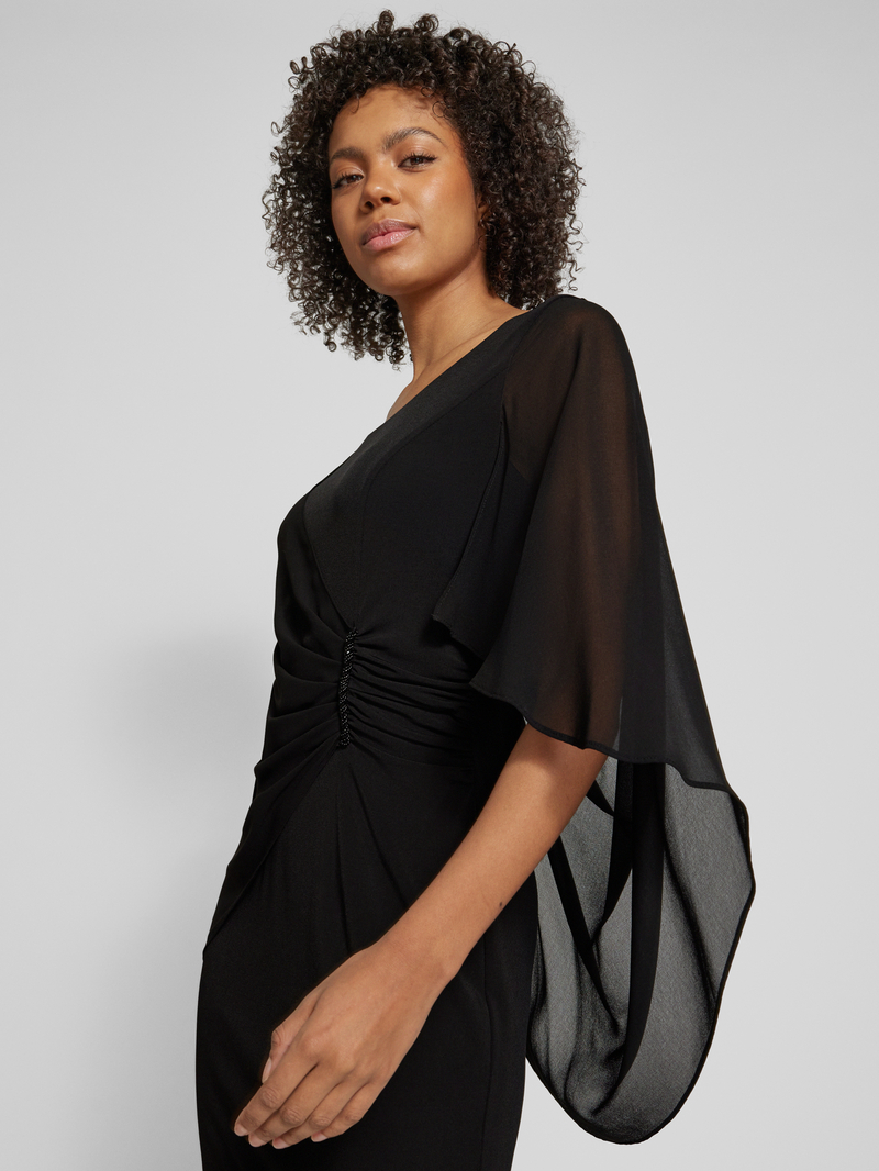 Vera Mont Knielange cocktailjurk met plooien
