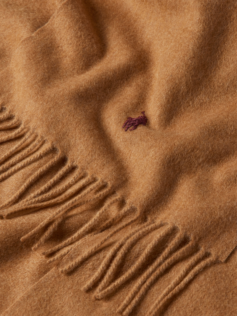 Polo Ralph Lauren Sjaal van kasjmier met logostitching model 'FRINGE'
