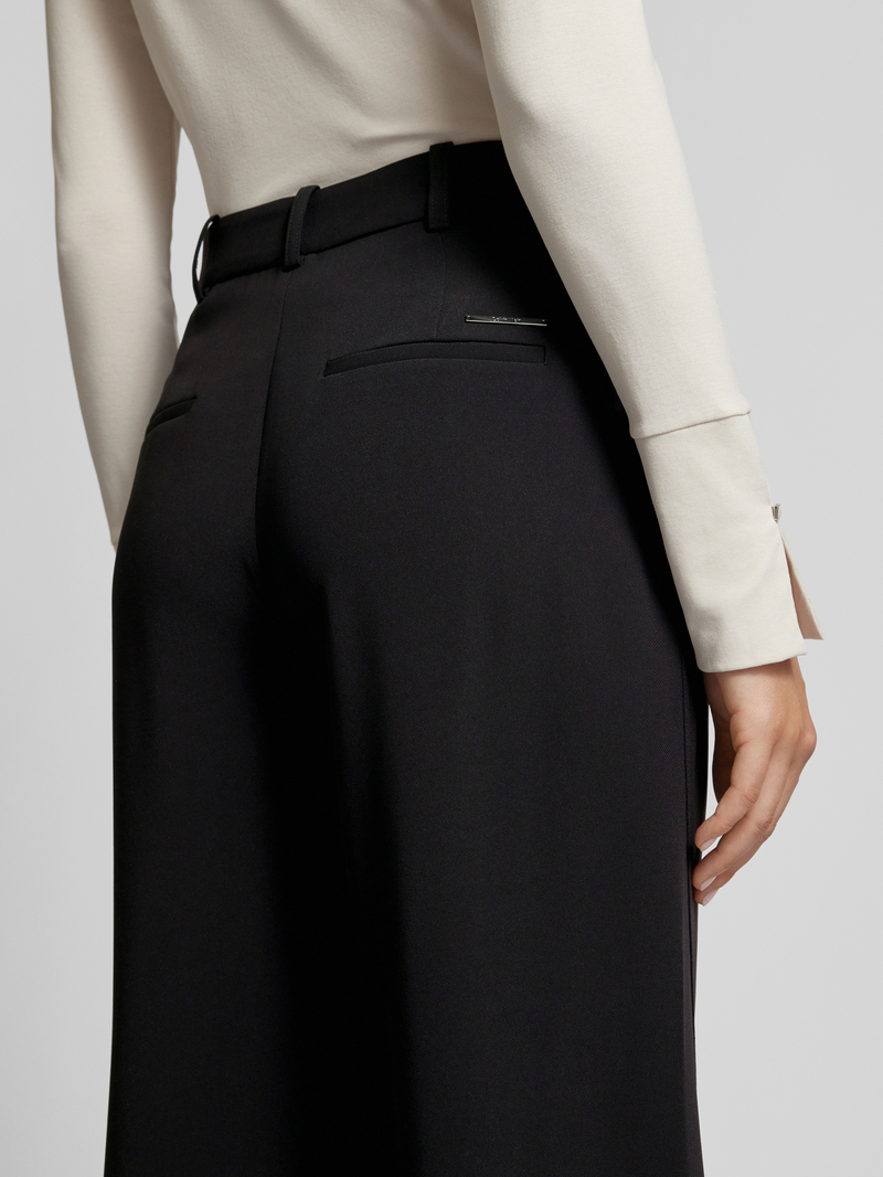 Calvin Klein Womenswear Wide leg stoffen broek met riemlussen