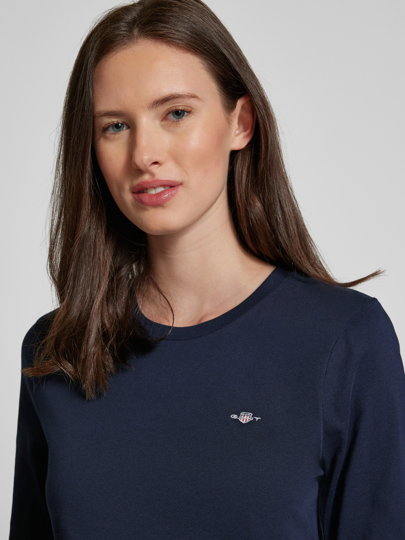Gant Shirt met lange mouwen en labelstitching
