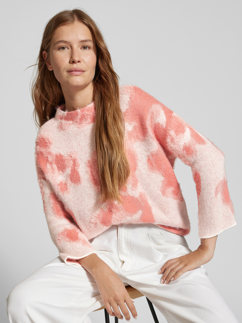 Opus Gebreide pullover met opstaande kraag model 'Plumi'
