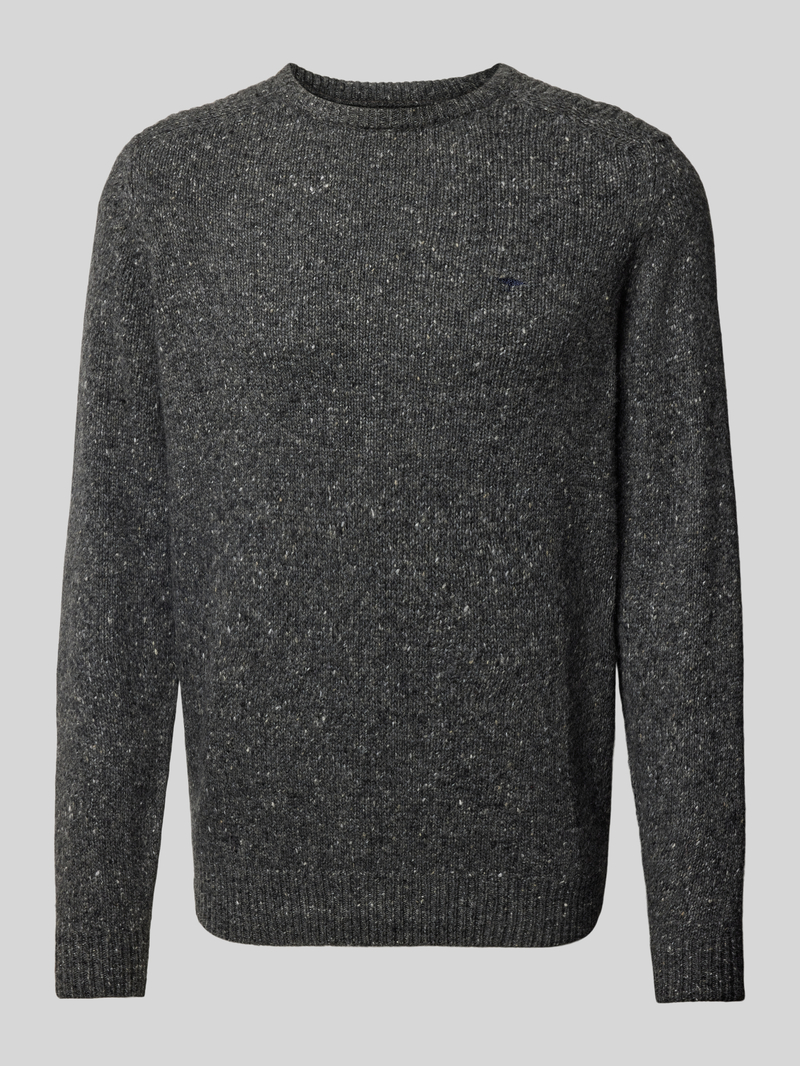 FYNCH-HATTON Gebreide pullover van wolmix met ronde hals