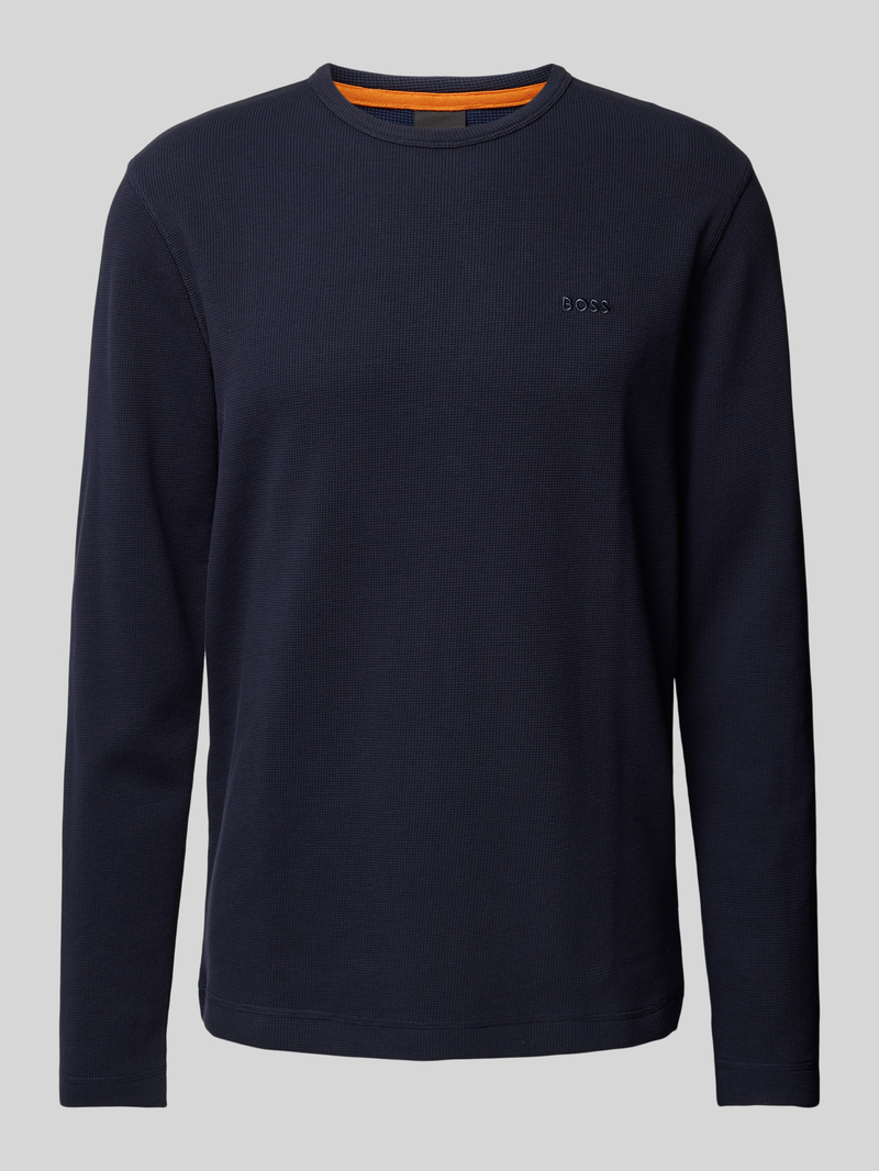 Boss Orange Shirt met lange mouwen en labelstitching model 'Tempesto'