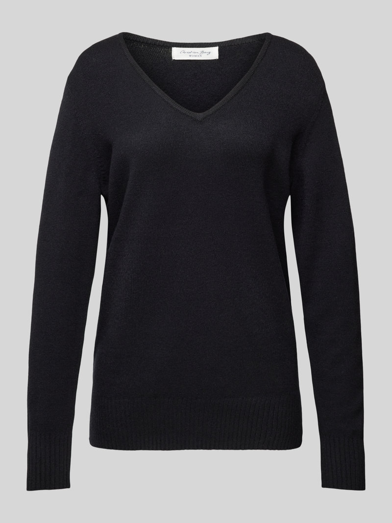 Christian Berg Woman Gebreide pullover met afgeronde V-hals