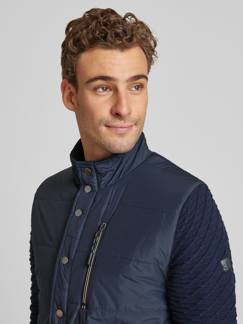 s.Oliver RED LABEL Regular fit gebreid gewatteerd jack met structuurmotief op de mouwen