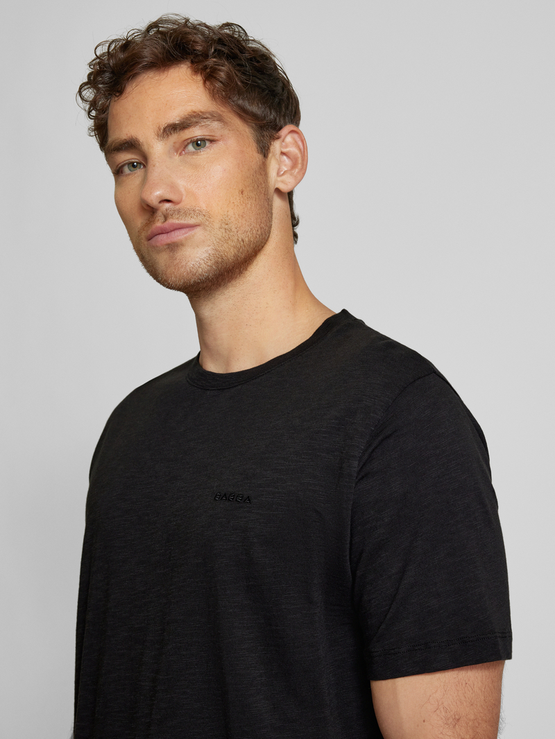GABBA T-shirt met geribde ronde hals