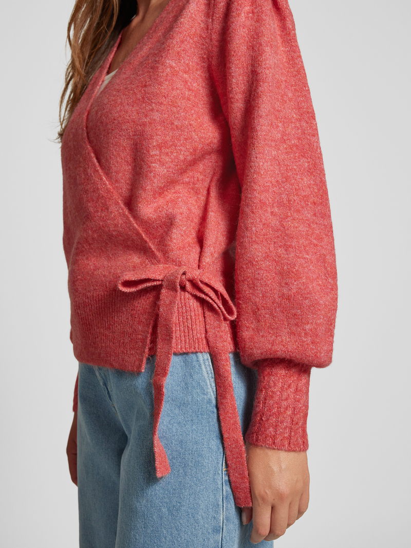 Ichi Gebreide pullover met strikdetail model 'HOLENE'