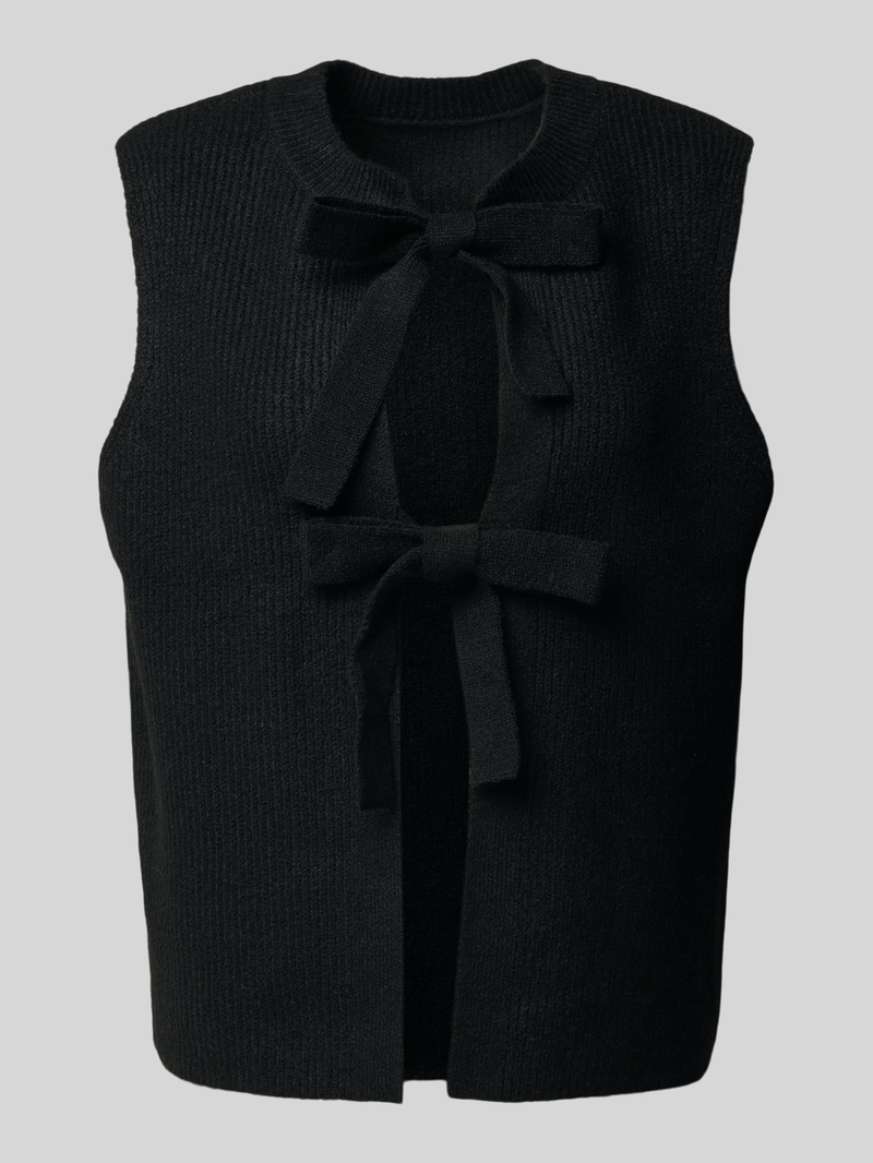 Pieces Mouwloos vest met strik model 'SILLY'