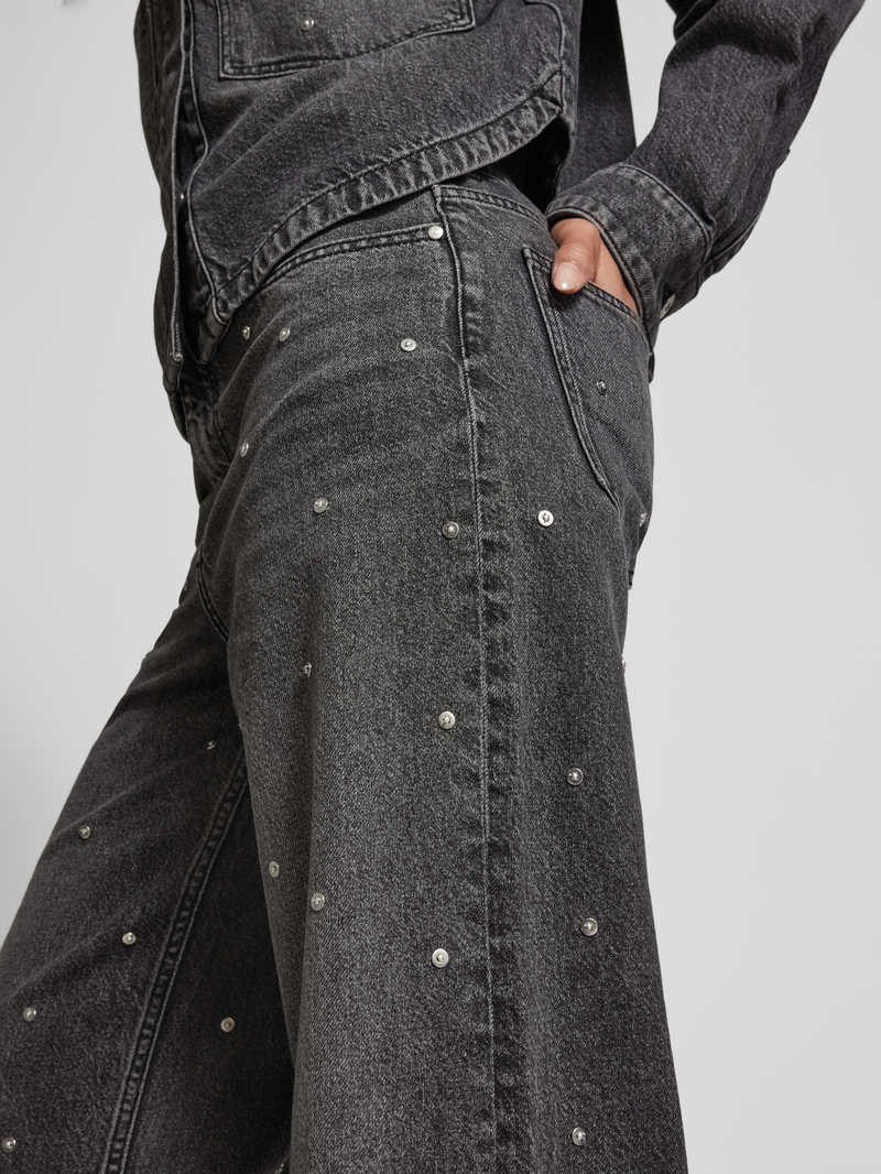 Jake*s Casual Relaxed fit jeans met siersteentjes