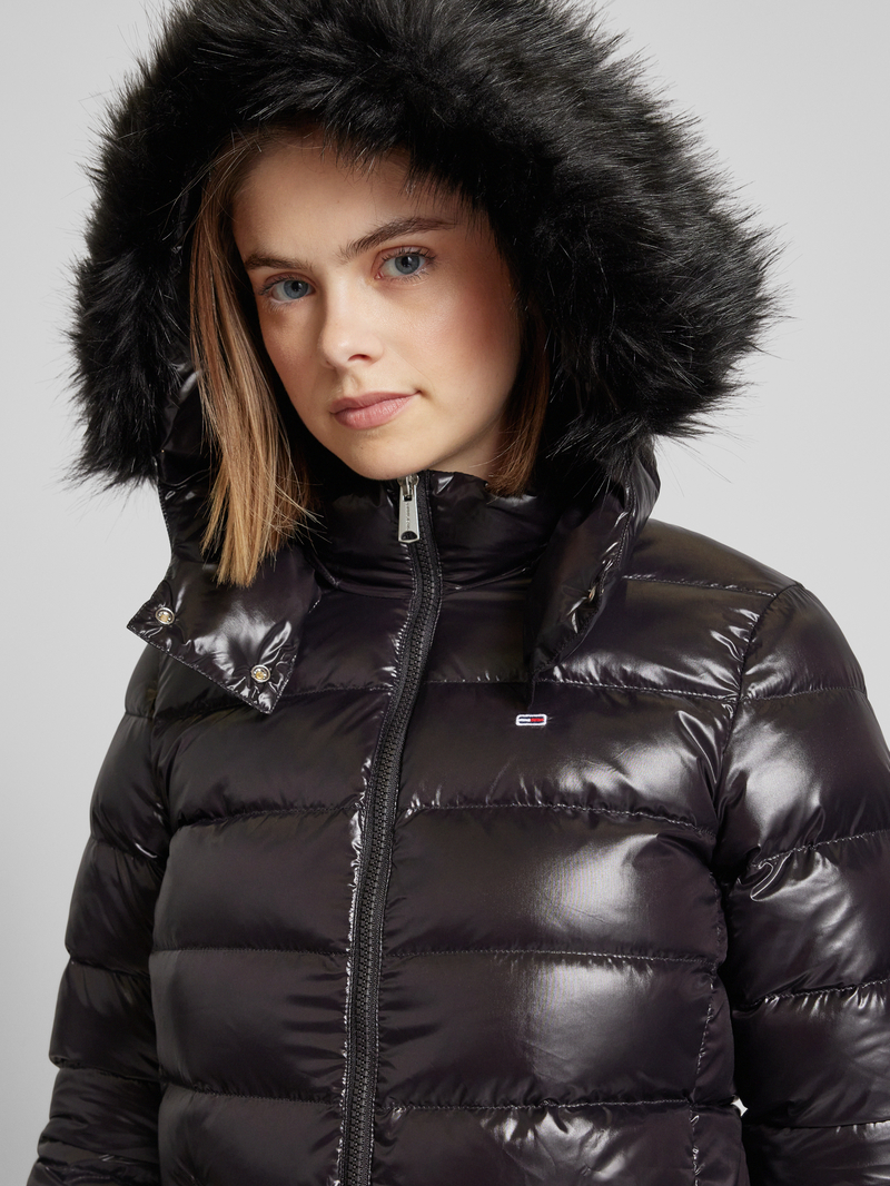 Tommy Jeans Gewatteerd jack met imitatiebont