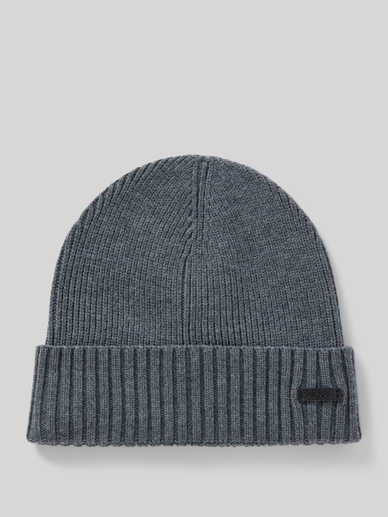 Boss Beanie met labelbadge model 'Fati'