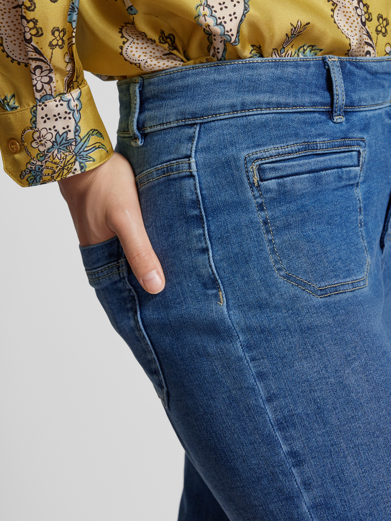 Christian Berg Woman Wide leg jeans met strookzakken