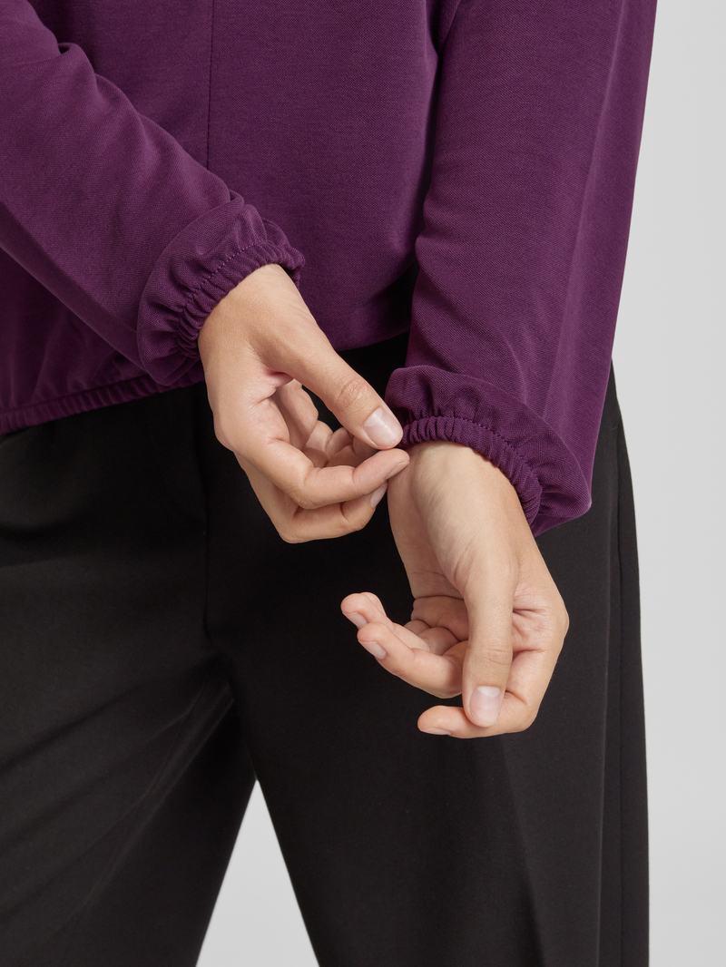 Tom Tailor Loose fit shirt met lange mouwen V-hals en elastische boorden