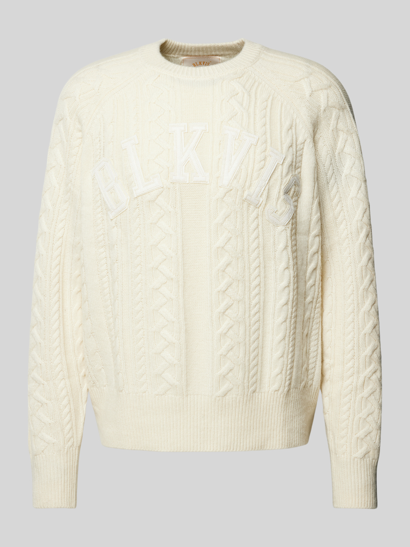 BLKVIS Gebreide pullover met kabelpatroon en ronde hals