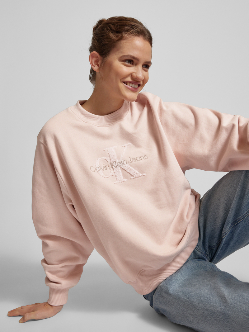 Calvin Klein Jeans Sweatshirt met labeldetail model 'CHENILLE'