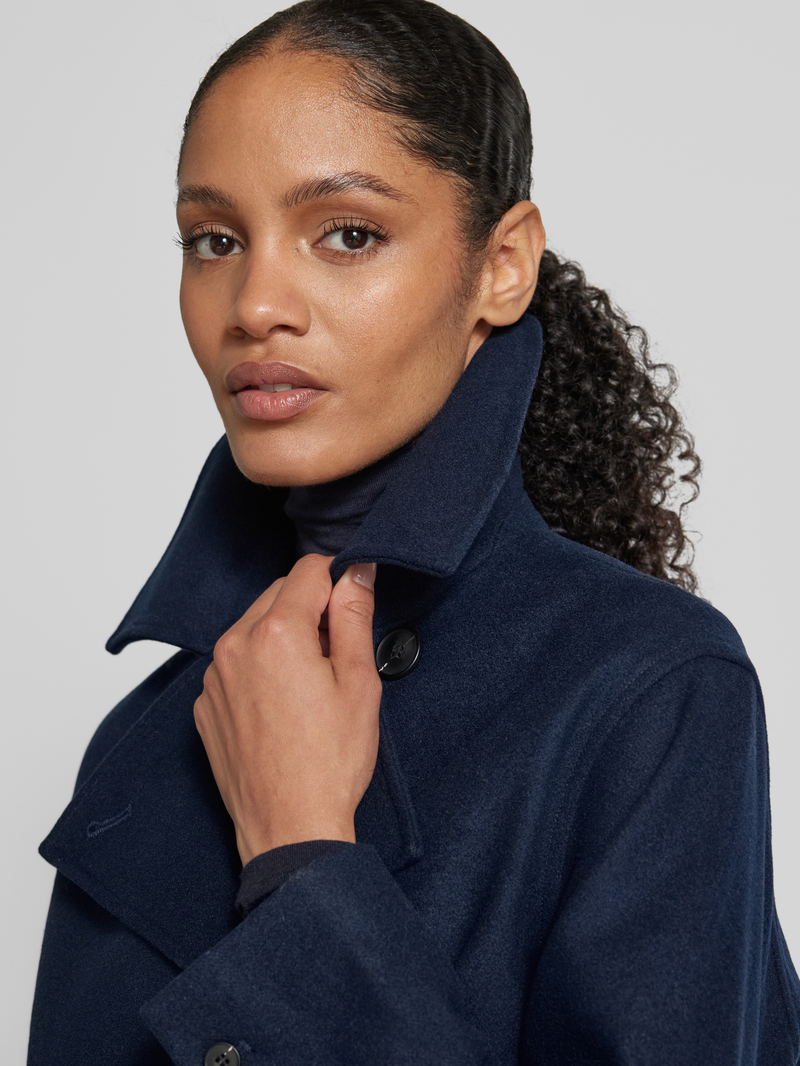 Selected Femme Lange jas met platte kraag model 'ALMA'