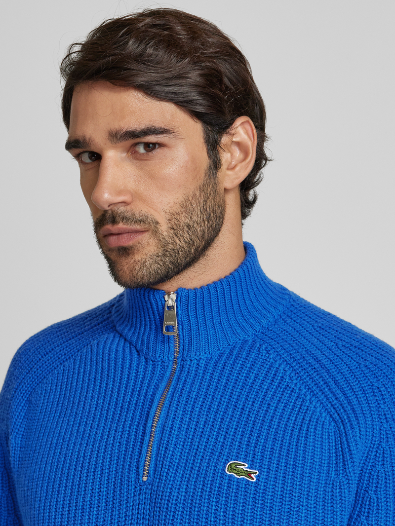 Lacoste Wollen pullover met opstaande kraag