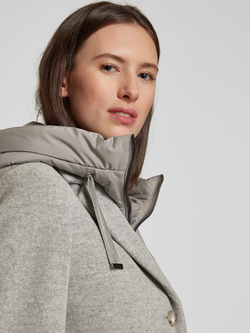 CINQUE Lange wollen jas in dubbele-laagjeslook model 'MIRACLE'