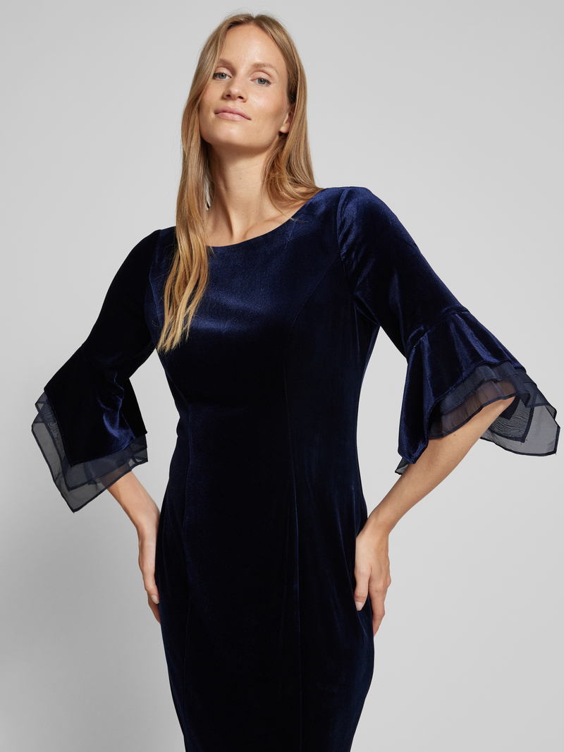 Adrianna Papell Knielange cocktailjurk in dubbele-laagjeslook
