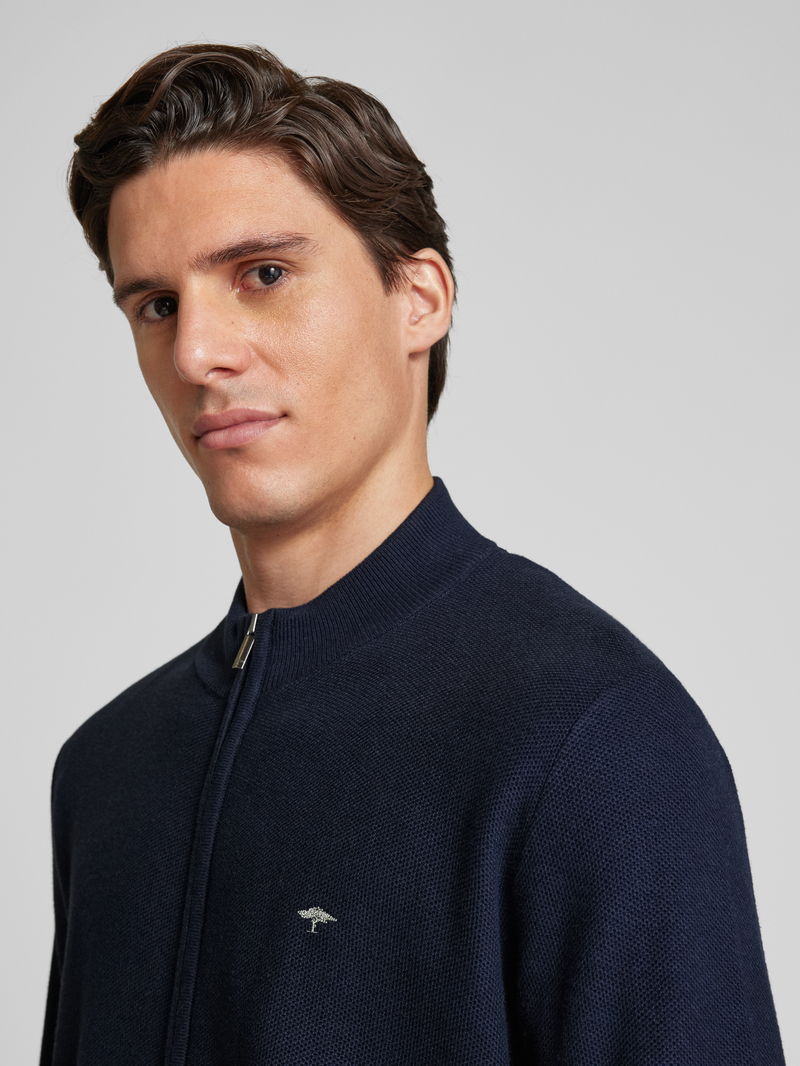 FYNCH-HATTON Regular fit gebreid jack met ritssluiting