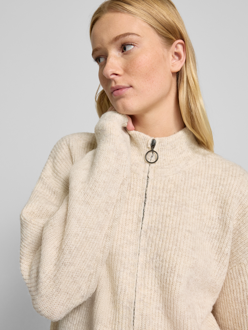 Only Loose fit gebreid jack met wol en opstaande kraag model 'TOKYO'